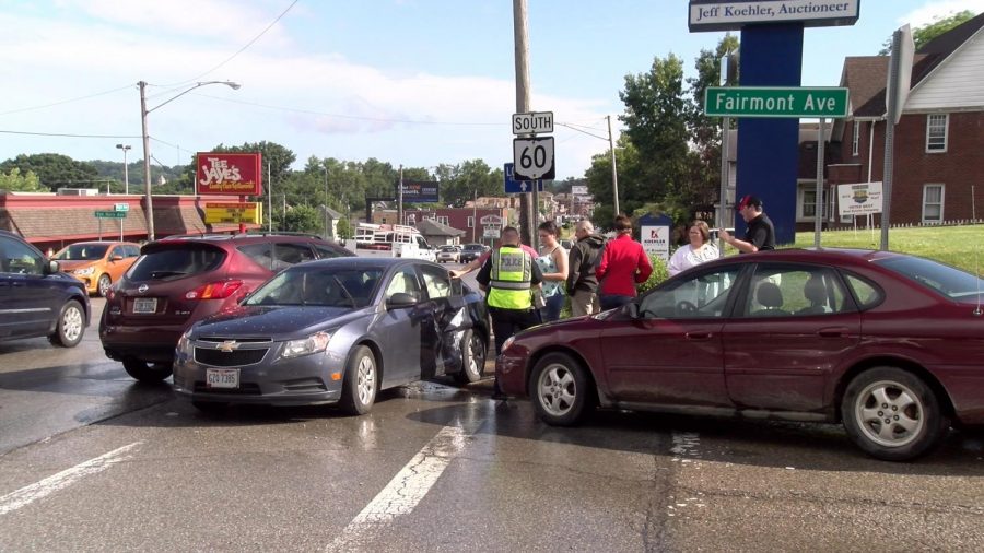 Three cars collide on Maple