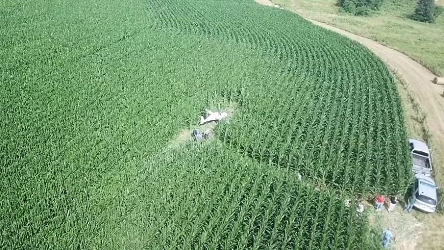 Small+plane+crashes+in+corn+field+near+Sonora+Road