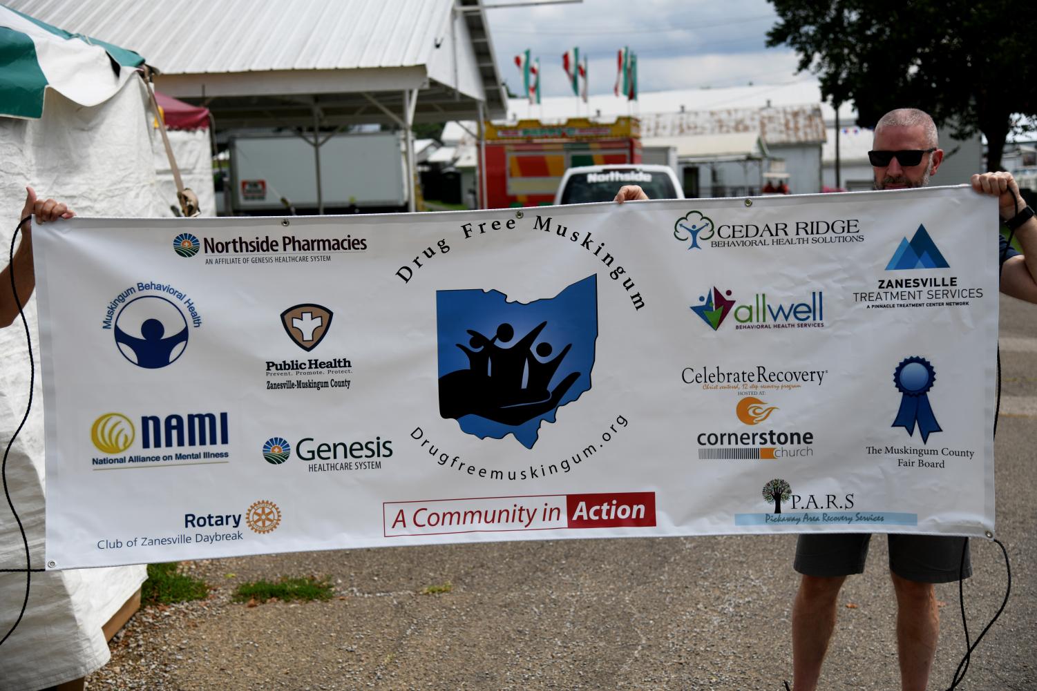 Drug Free Muskingum will be set up under a green and white striped tent throughout the duration of the fair.