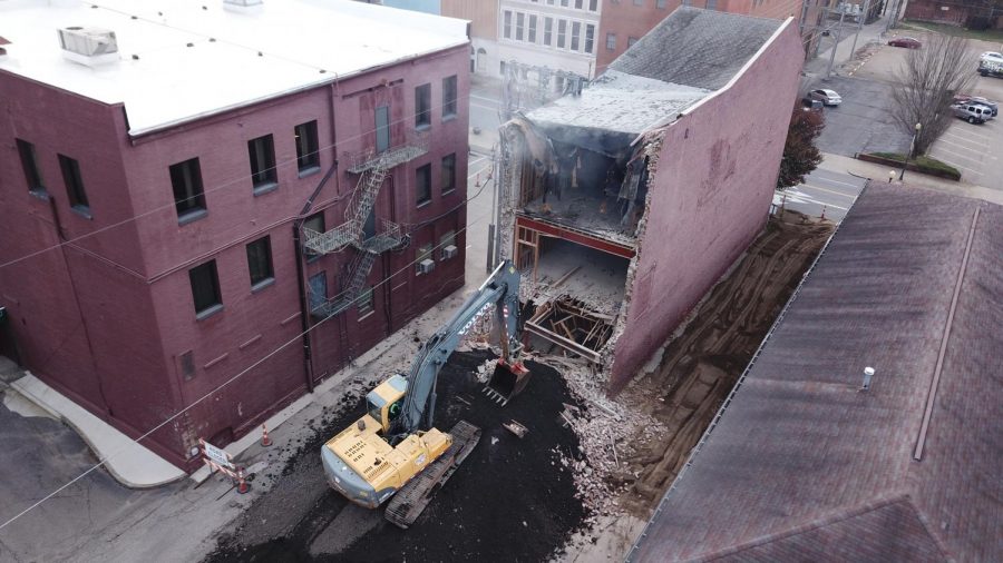 Century old building razed downtown