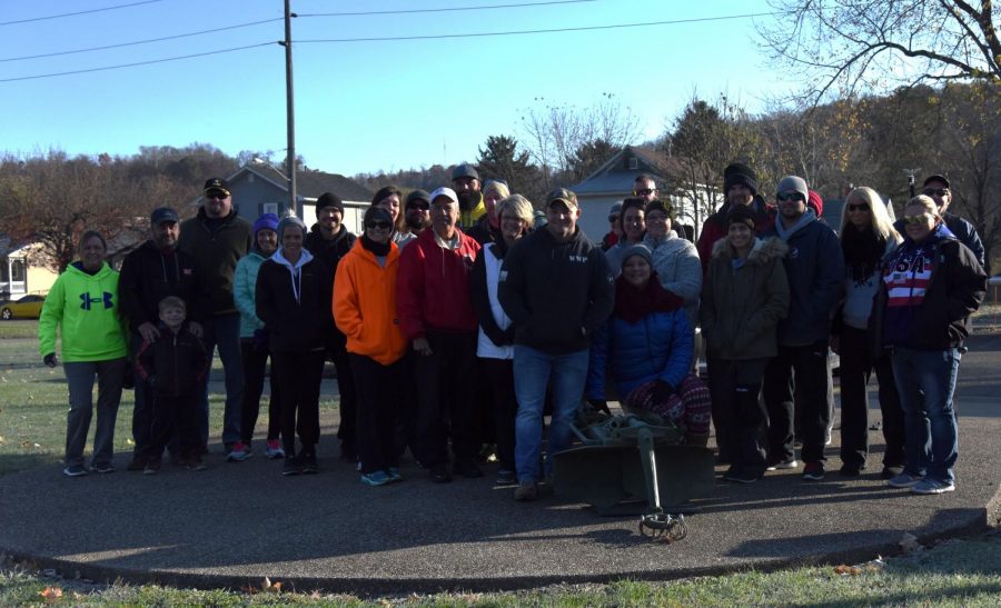 Participants in the fourth annual March 4 Vets events poses for a photo outside of the Zanesville VFW before taking to the trail. 