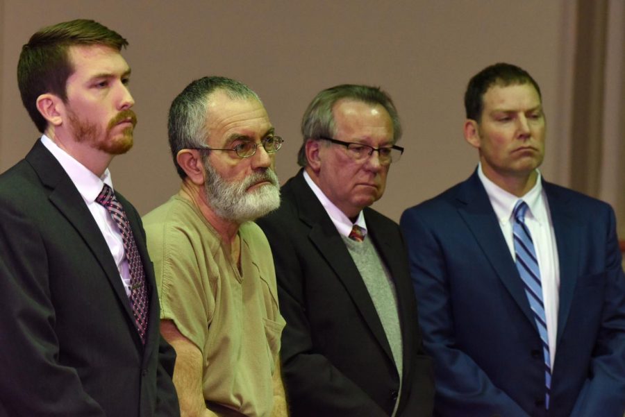 Timothy Hartmeyer stands among his council during his sentencing in the Muskingum County Court of Common Pleas.