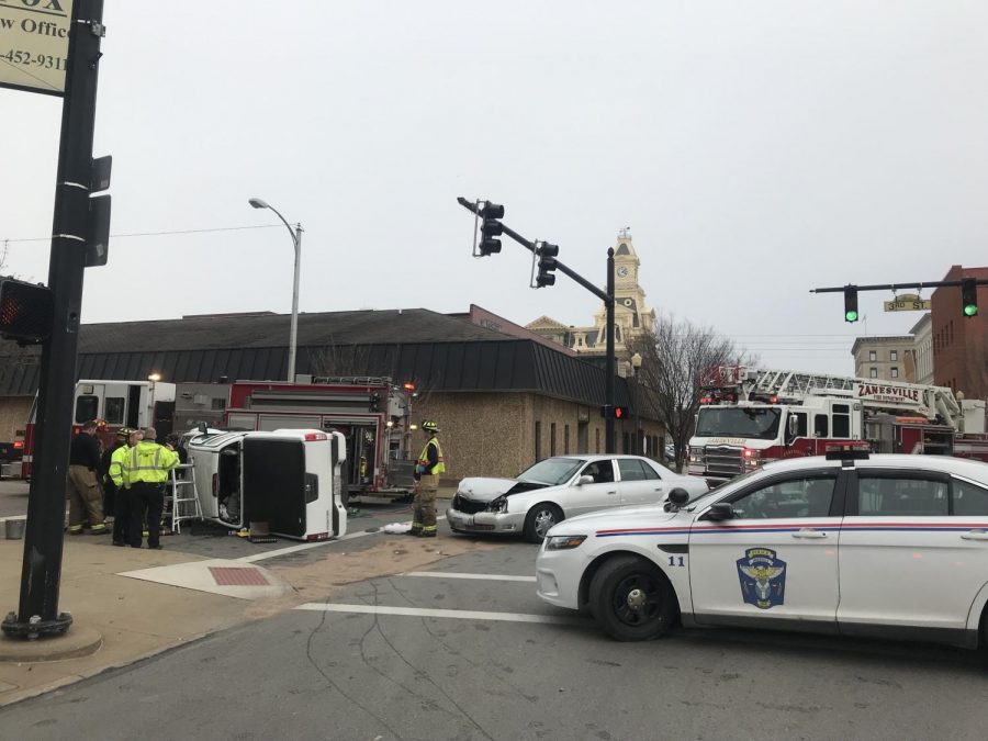 Man injured in downtown rollover
