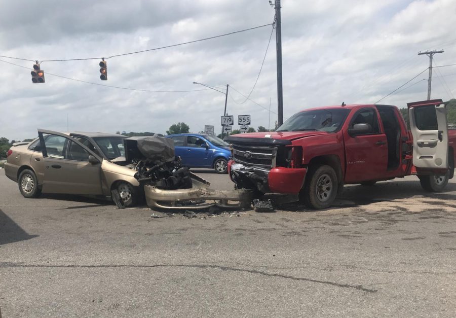 Collision sends two to hospital Thursday