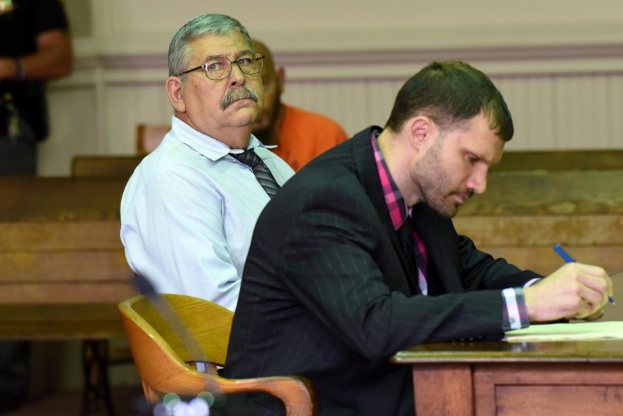 Gary McNerney turns his attention to Assistant Prosecuting Attorney Ron Welch during his sentencing hearing on May 29.