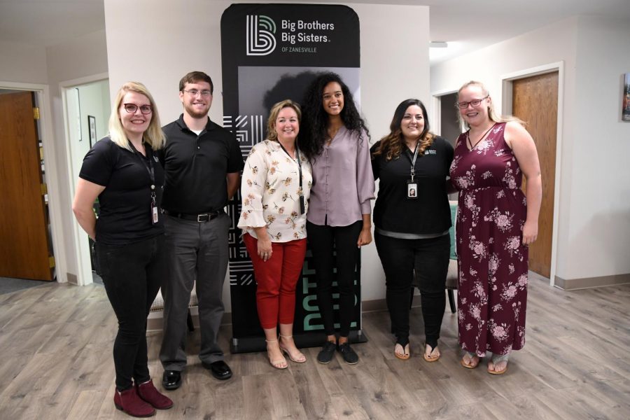 Students awarded with the first annual Big Brothers Bid Sisters of Zanesville scholarship pose with their match specialists | From left to right: Sammy Jo Sorg, Evan Hannon, Tammy Blevins, Kyra Young, Peyton Hina and Alyssa Taylor