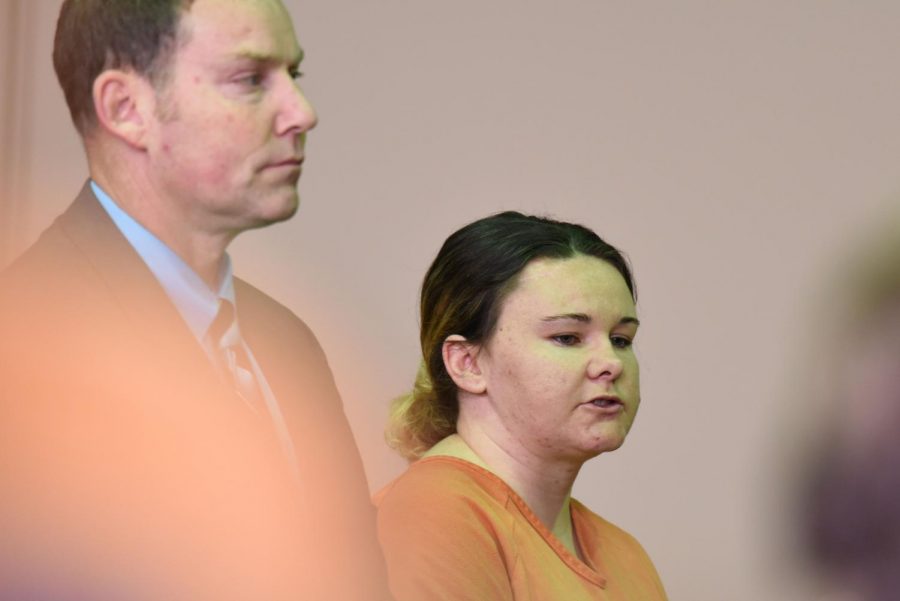 Mykel+Lane+addresses+Judge+Kelly+Cottrill+in+Common+Pleas+Court+during+her+sentencing+hearing+on+July+1%2C+2019.