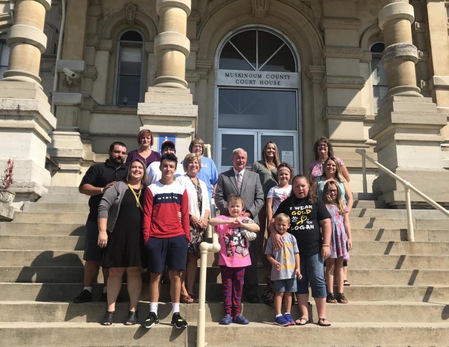 Five children that have previously been diagnosed with cancer were accompanied by their family members Thursday morning as the Muskingum County Commissioners presented them with proclamation to name September Childhood Cancer Awareness Month. 