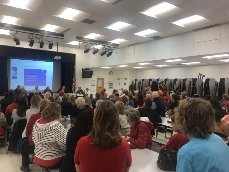 Seats were filled and people were lining the back of the room as the Zanesville City School Board meeting began Wednesday evening.