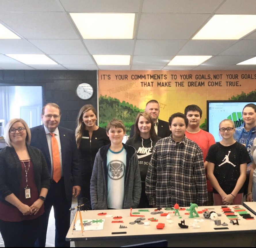 On Oct. 11, members from Huntington Bank visited Foxfire Schools to interact with students that are reaping the benefits of the STEM grant. | Photo provided by Bob Grayson