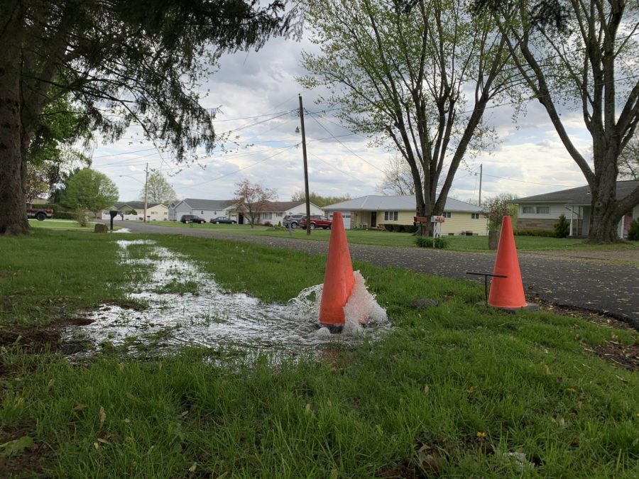 Water break along Maysville Avenue