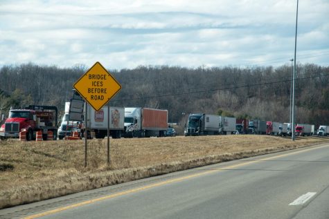 Semi crash partially closes interstate