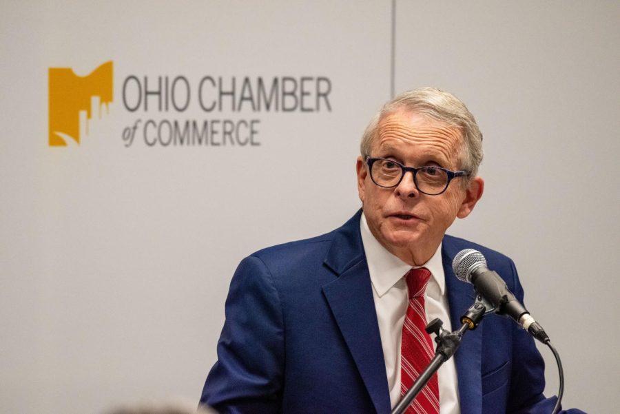Governor Mike DeWine speaks at the Ohio Chamber of Commerce in which Google announces the deployment of two additional data centers to Central Ohio.