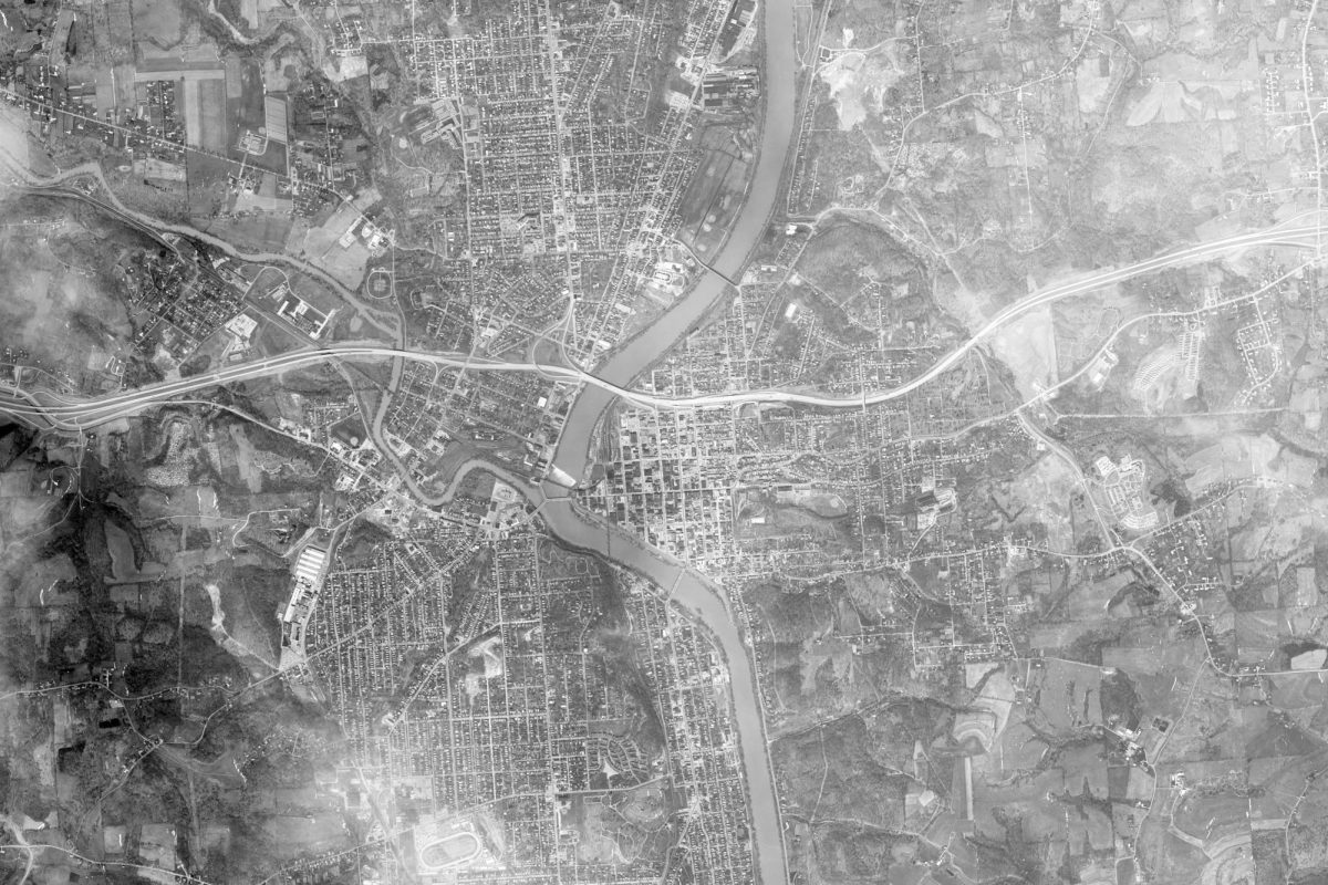 Zanesville as captured by a KH-9 spy satellite on March 21, 1973.